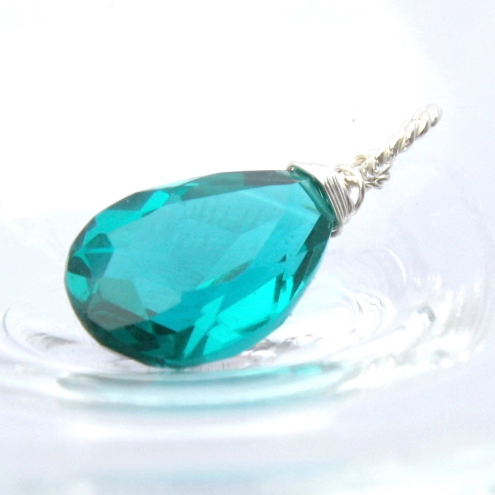 New Handmade Paraiba Teal Tourmaline Sterling Silver Pendant